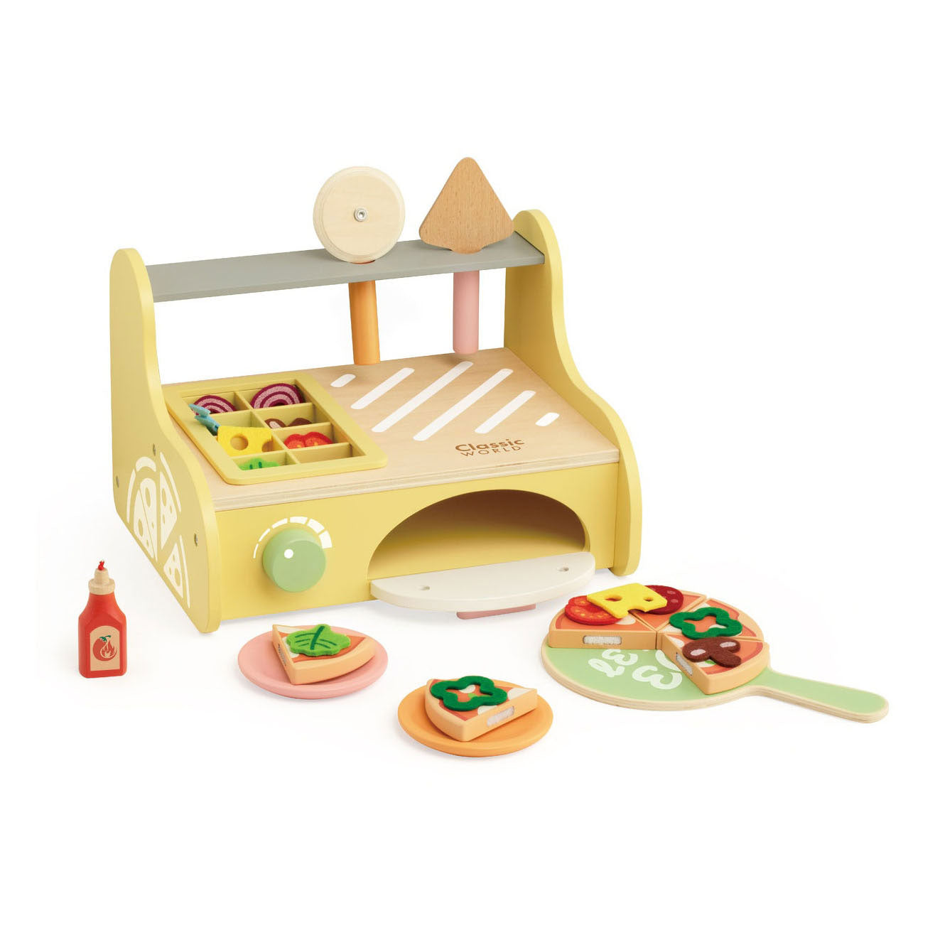 Classic World World Worly Wooden Pizza Torn Play, 7dlg.