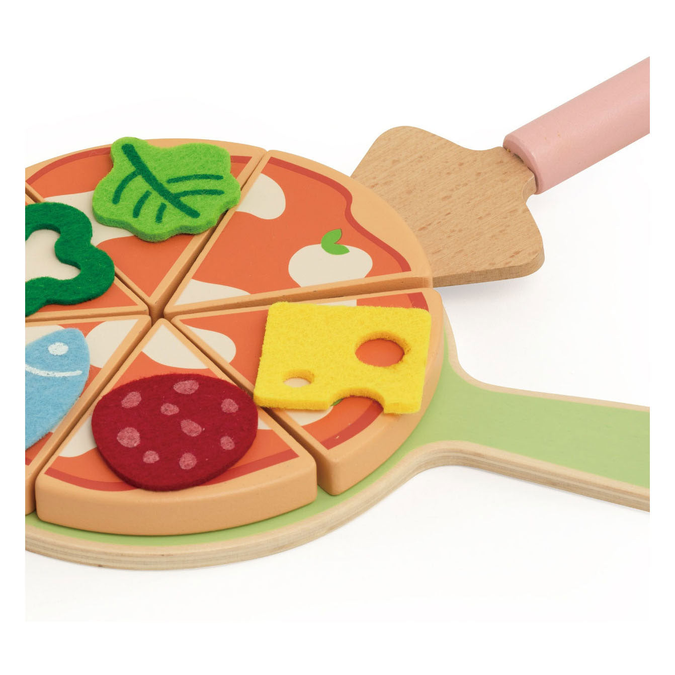 Classic world houten speelgoed pizzaoven speelset met accessoires.