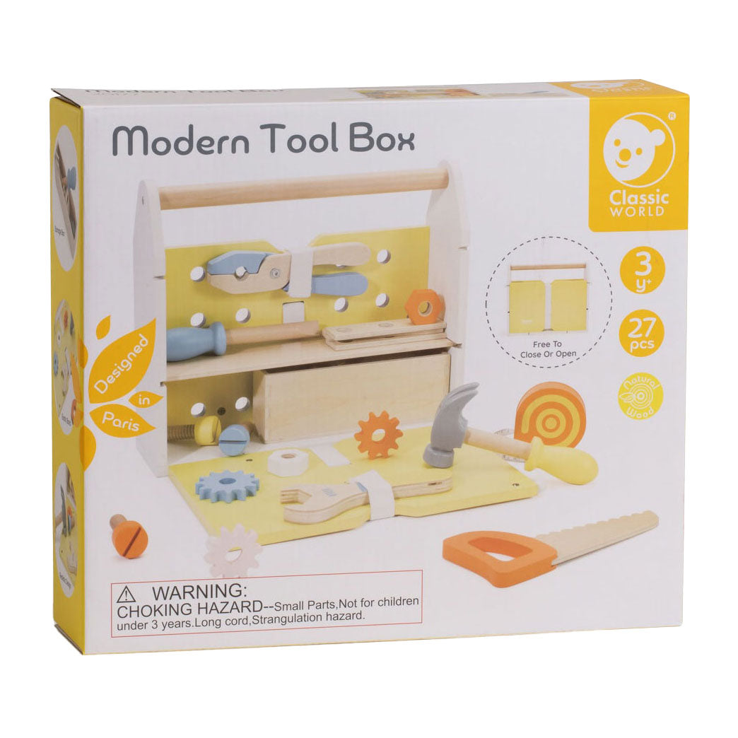 Classic World World Wooden Toolbox Modern, 27DLG.