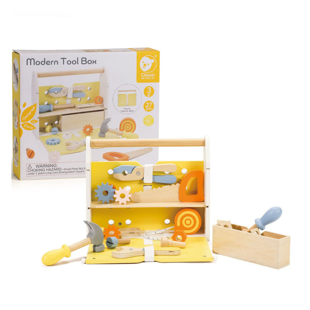 Classic World World Wooden Toolbox Modern, 27DLG.