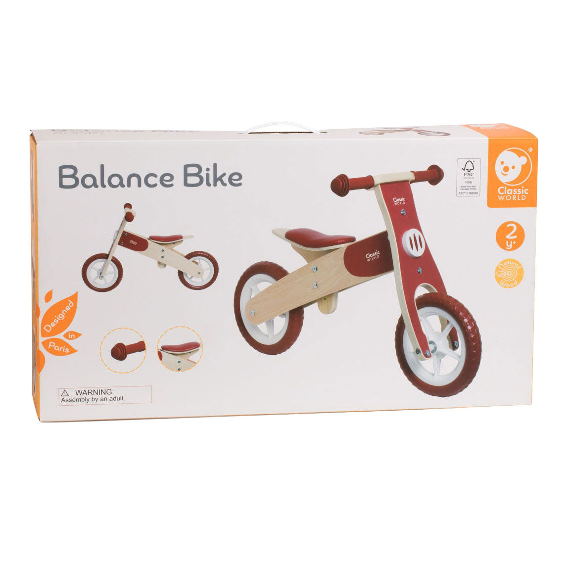 Classic World World Wooden Burdeos rojo