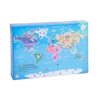 Classic World Wooden Jegin Puzzle Map mappa del mondo, 48 °.