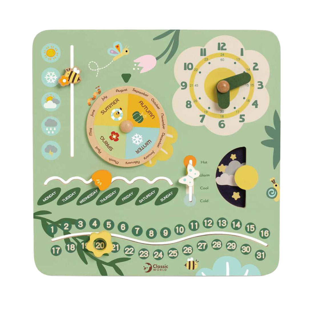 Orologio per calendario vintage in legno classico