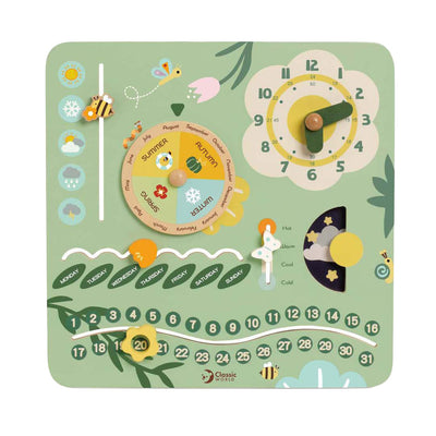 Orologio per calendario vintage in legno classico