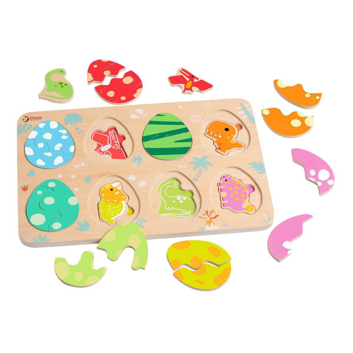 Classic World Wood Insert Puzzle Dinosaurus, 25 °.