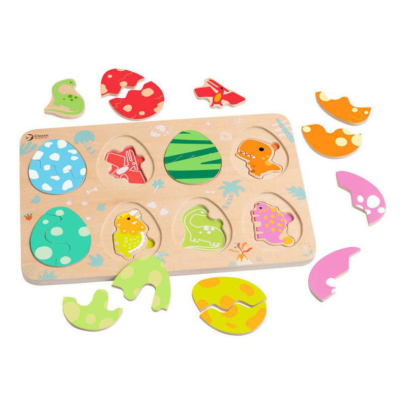 Classic World Wooden Insert Puzzle Dinosaurus, 25º.