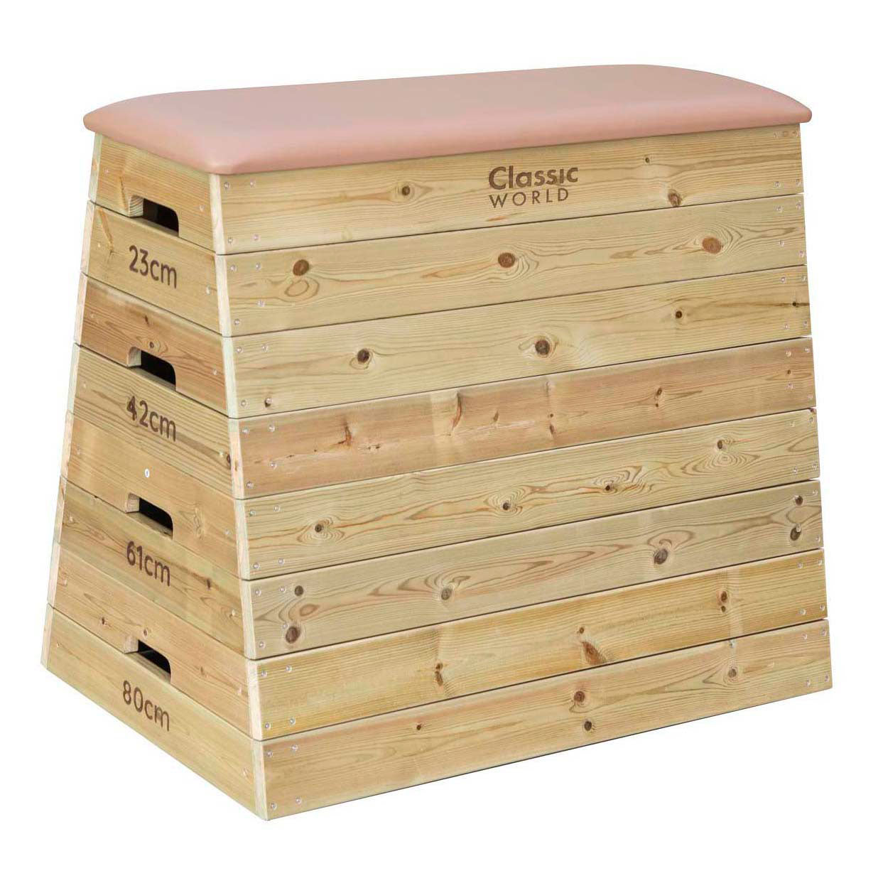 Classic World de madera de madera de 4 capas de 4 capas ajustables en altura, 80 cm