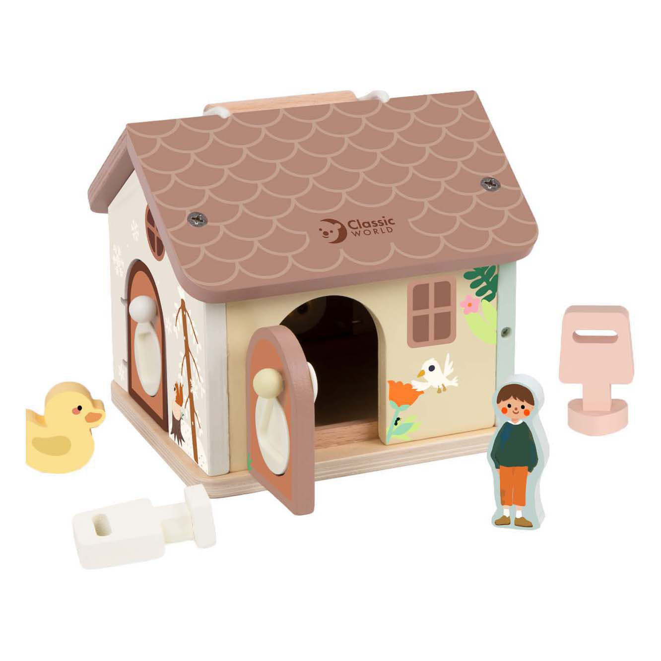 Casetta con serratura in legno Classic World - 11 pz.
