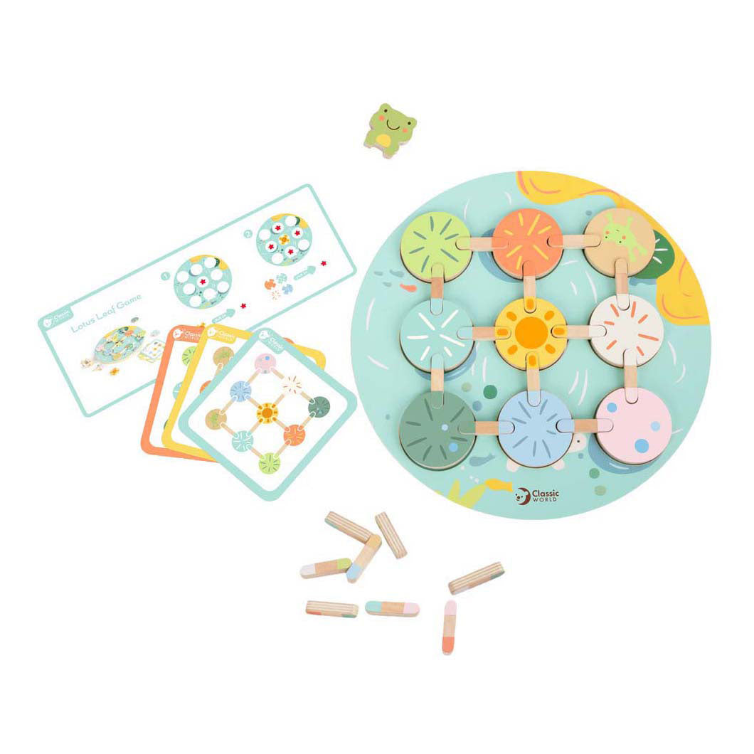 Juego de mesa de madera del mundo clásico nenúfar