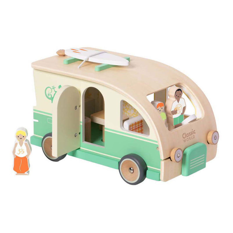 Camper in legno mondo classico con accessori - 9 pz.