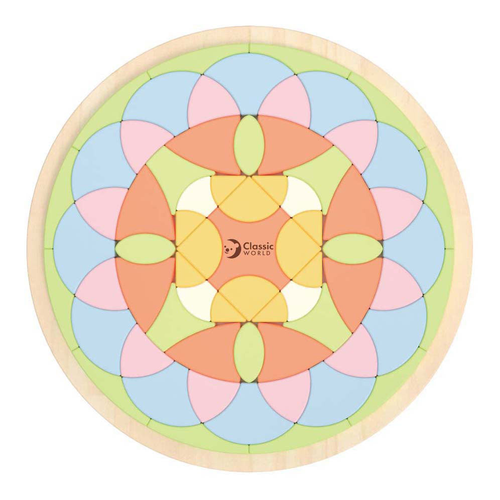 Classic world houten mandala puzzel bloem