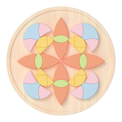 Flor de rompecabezas de mandala de madera del mundo clásico