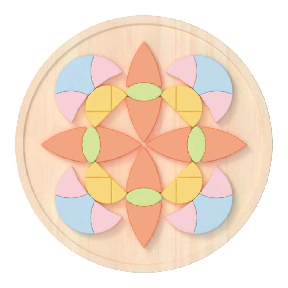 Flor de rompecabezas de mandala de madera del mundo clásico
