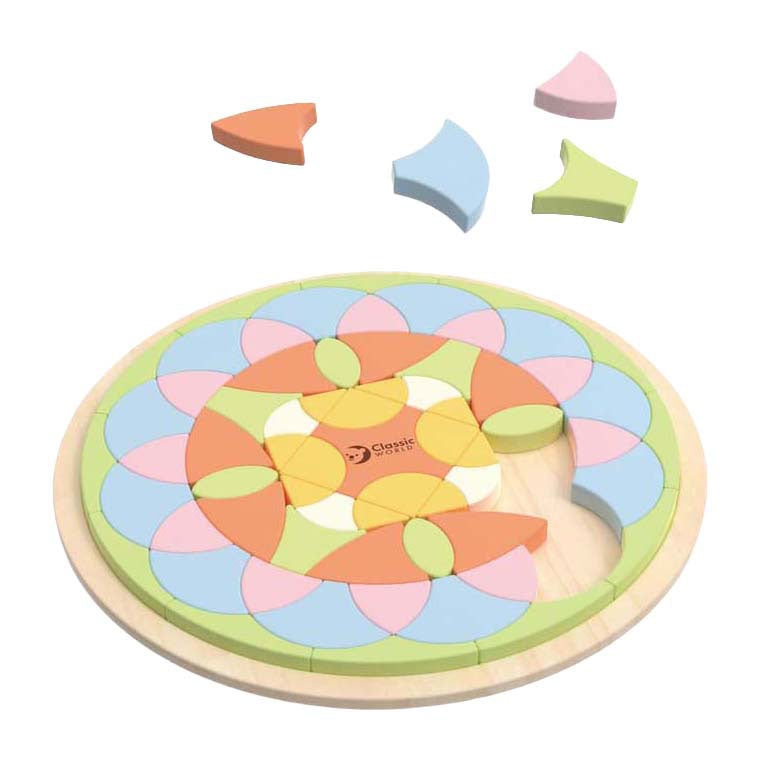 Classic world houten mandala puzzel bloem