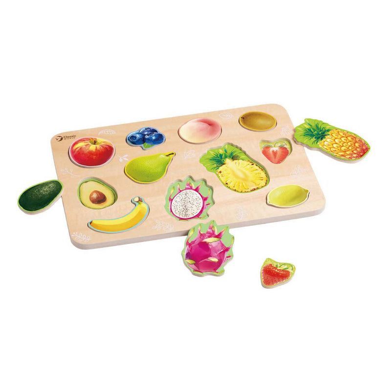 Puzzle de madera del mundo clásico de frutas - 11 piezas.