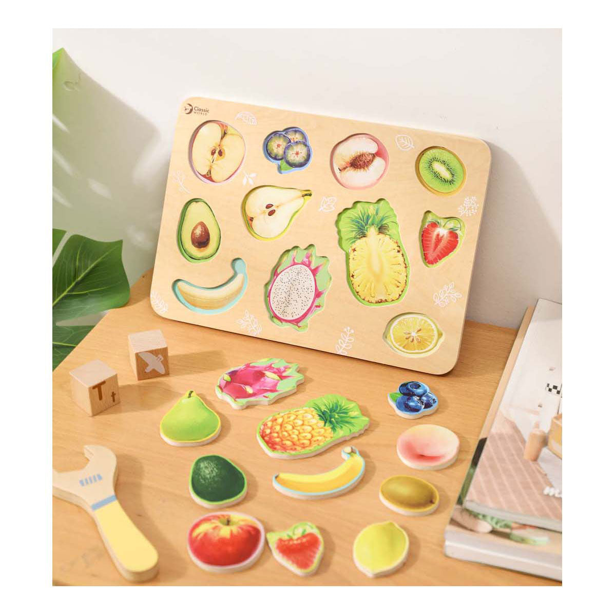 Classic world wooden puzzle fruit - 11pcs.