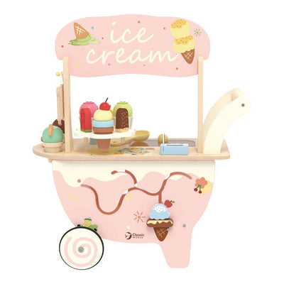 Carrito de helados de madera del mundo clásico.