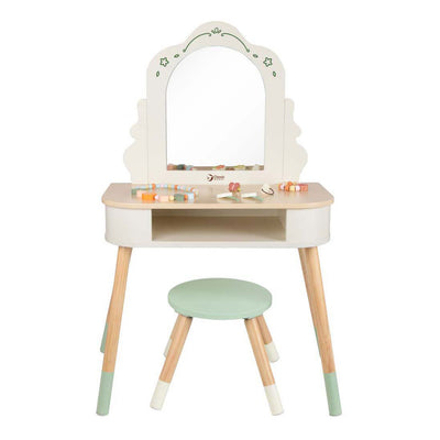 Tocador de madera Classic World con taburete, accesorios incluidos