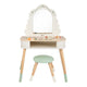 Tocador de madera Classic World con taburete, accesorios incluidos
