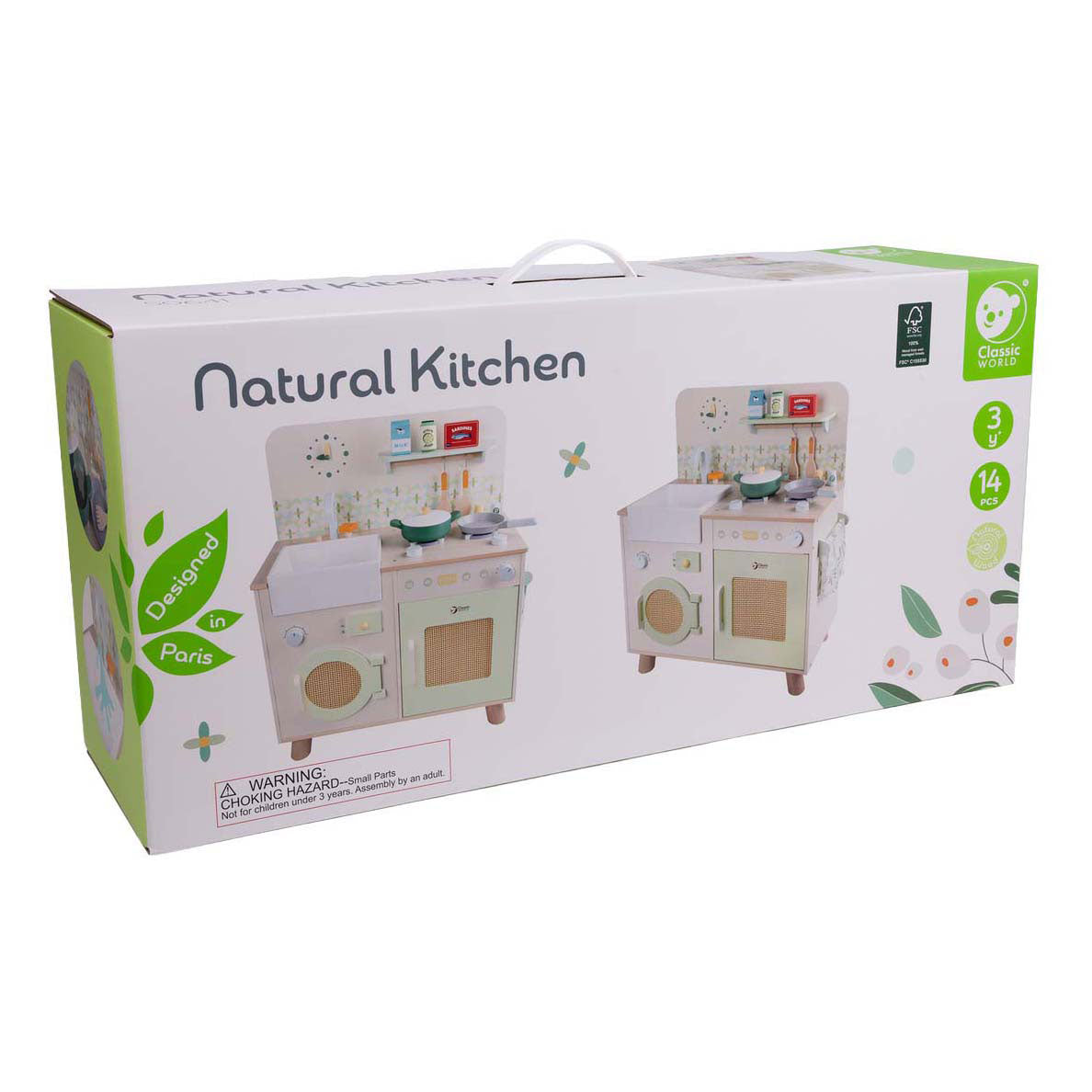 Cocina de madera del mundo clásico con accesorios - 14 uds.
