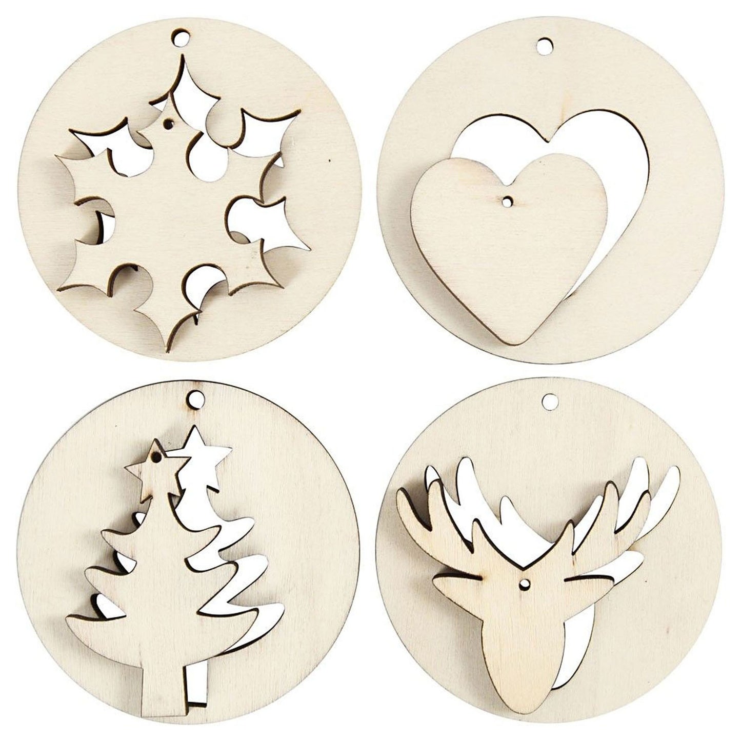 Hangers de Navidad de madera 2in1, 8st.