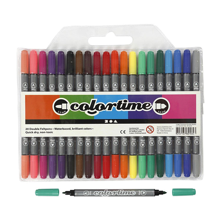 Double -sided markers - Basic colors, 20st.