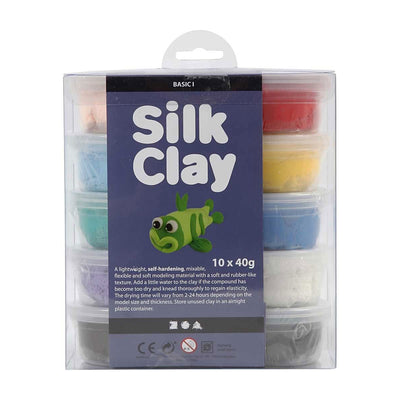 Silk clay - basiskleuren, 10x40gr.