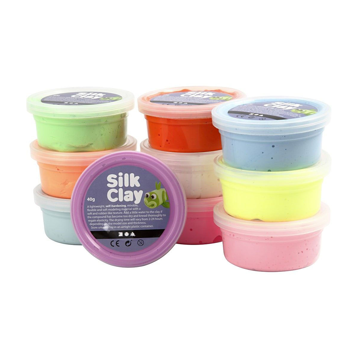 Colores brillantes de Silk Clay, 10x40gr