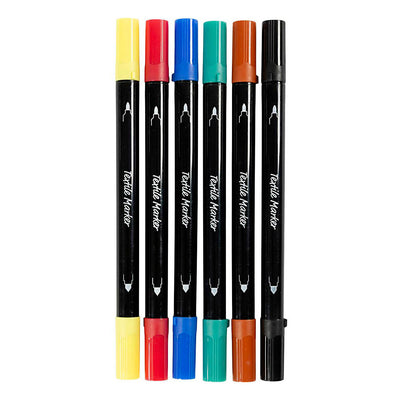 Pennarelli tessili Creative Company, larghezza tratto 2,3 + 3,6, colori standard, 6 pezzi 1 scatola