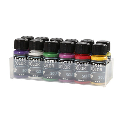 Copertura di vernice tessile - Set di 12 colori, 50 ml