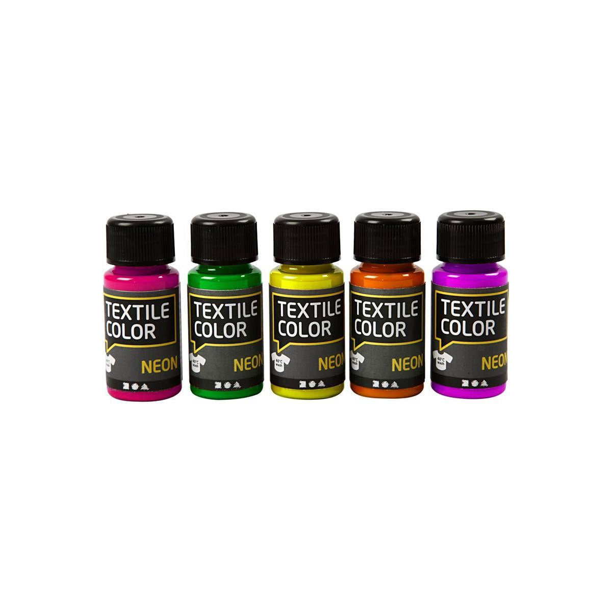Creativ company neon textielverf - set van 5 kleuren, 50ml