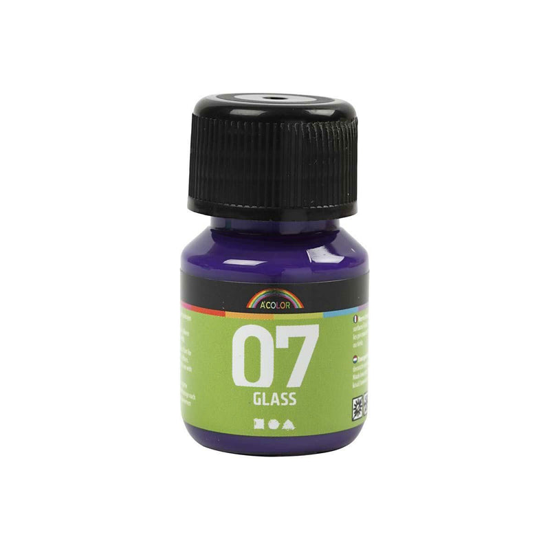 Vernice permanente per vetro - Rosso violetto, 30ml