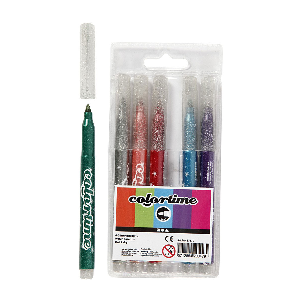 Pin glitter, 6st.
