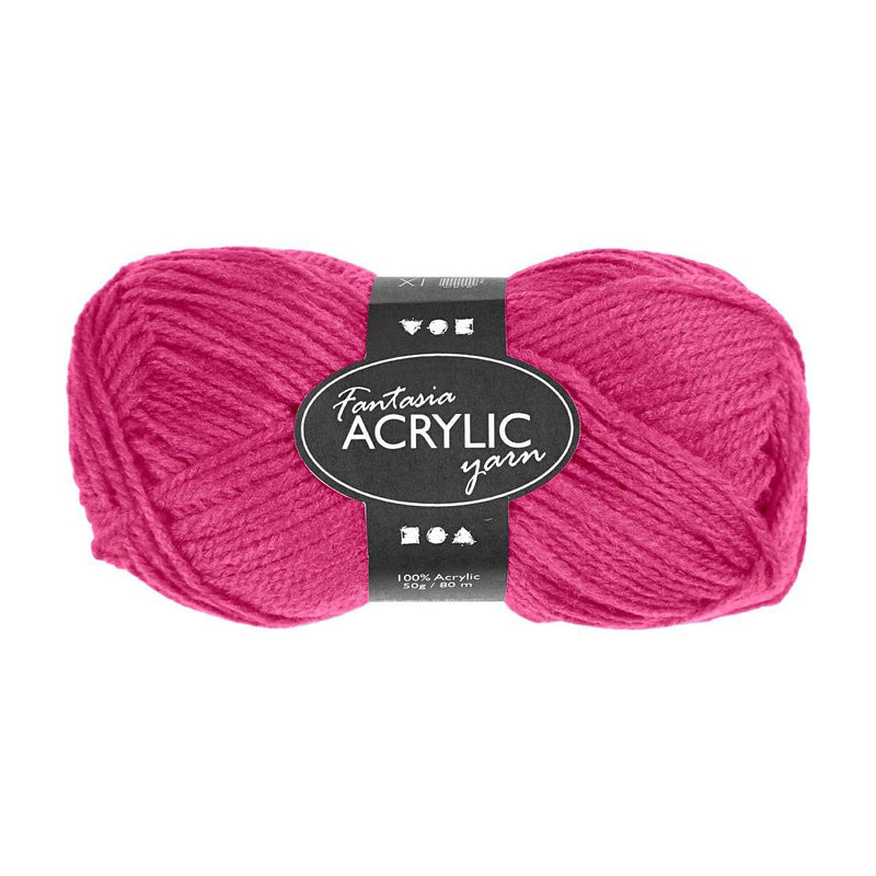 Hilo acrílico Neon - Rosa Neón, 50gr