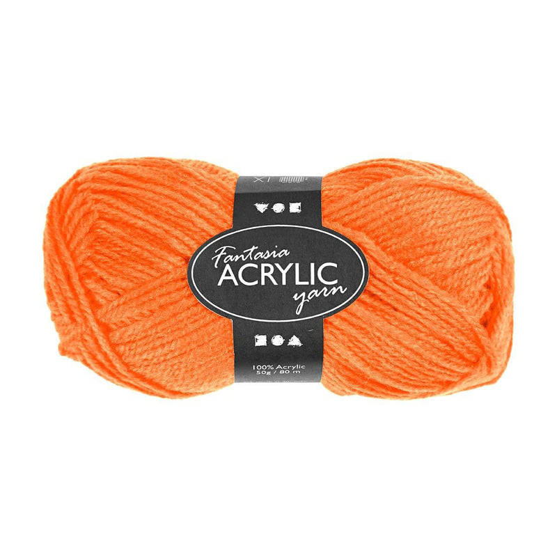 Filato acrilico Neon - Arancione Neon, 50gr