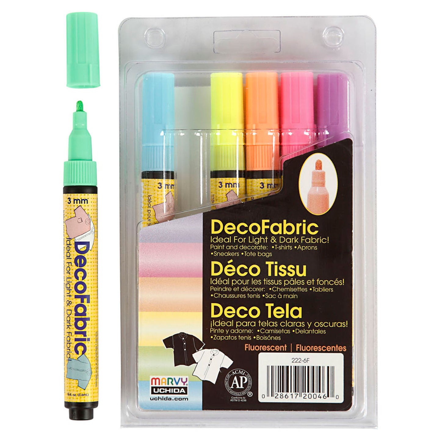 Creativ Company Deco Textielstifts, 6st.