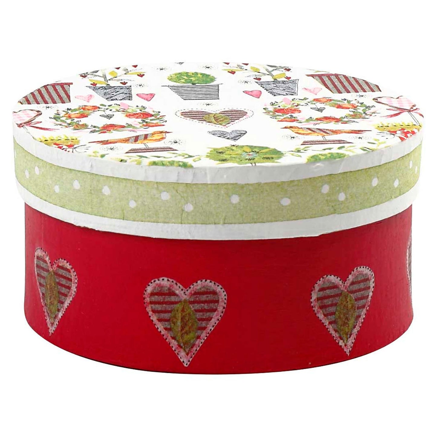 Cajas redondas de Papier-Mâché, 3st.