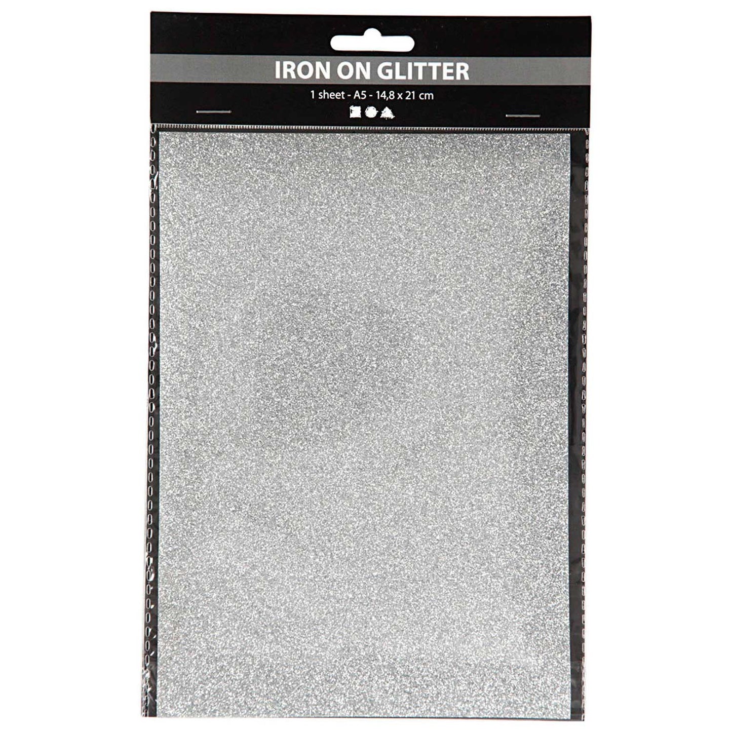 Creativ company opstrijkfolie glitter zilver, a5