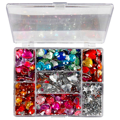 Strasstones in storage box, 300st.