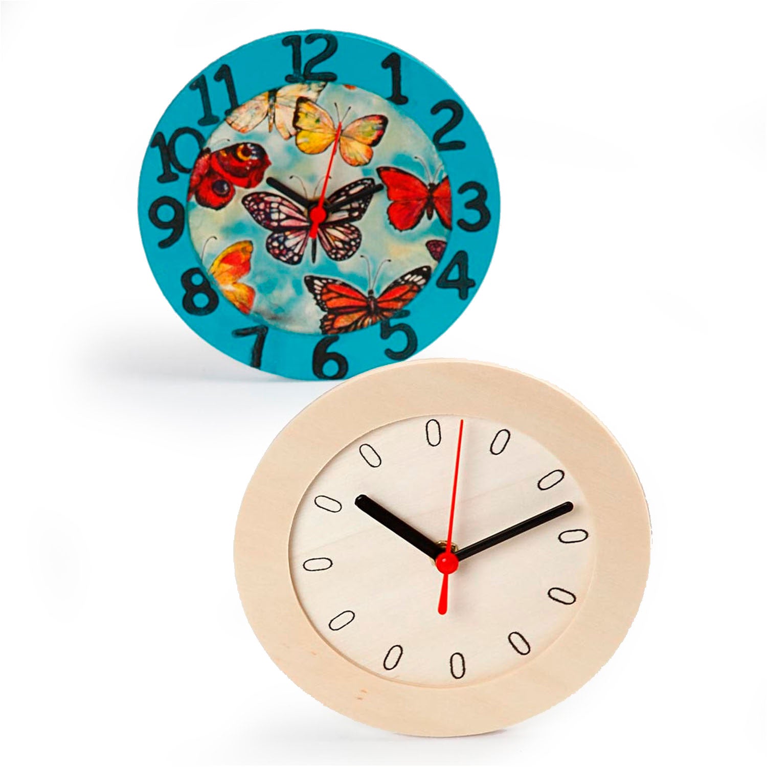 Clock with wooden frame