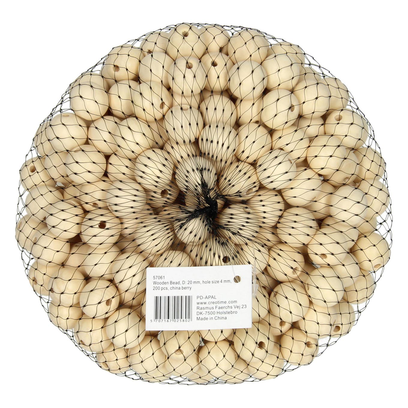 Cuentas de madera, Ø 2cm, 200pcs.