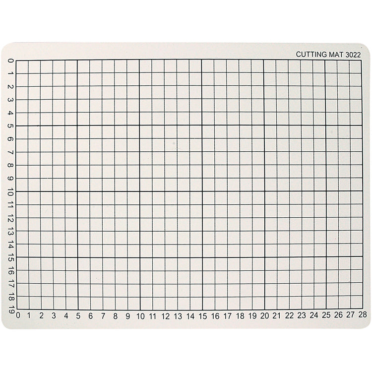 Cut mat rubber with grid lines, 22x30cm