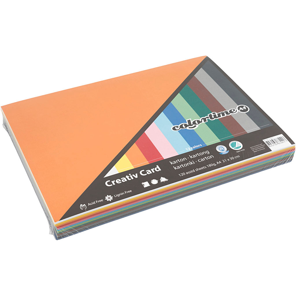 Creative Company Colored Cardboard A4, 12 x 10 fogli