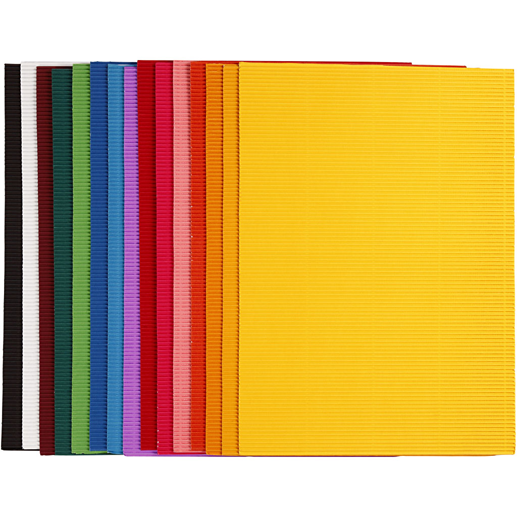 Creativ company ribbelkarton, vel 25x35 cm, 80 gr, 15 div vellen 1 doos