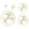 Mezza incolla perle bianche 2-8 mm, 140st.