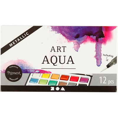 Art Aqua Aquarel Paint Metallic, 12 colores