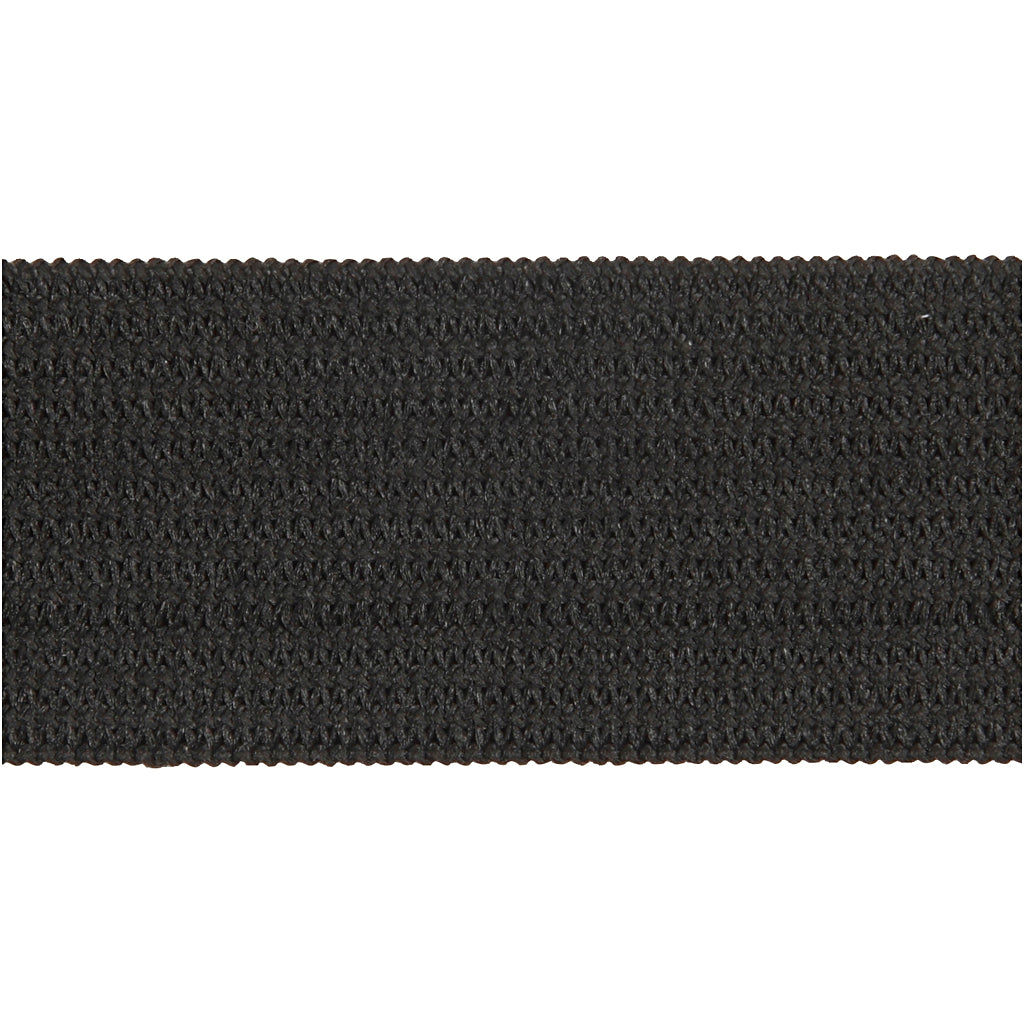 Espesor elástico de 20 mm de negro, 25 m