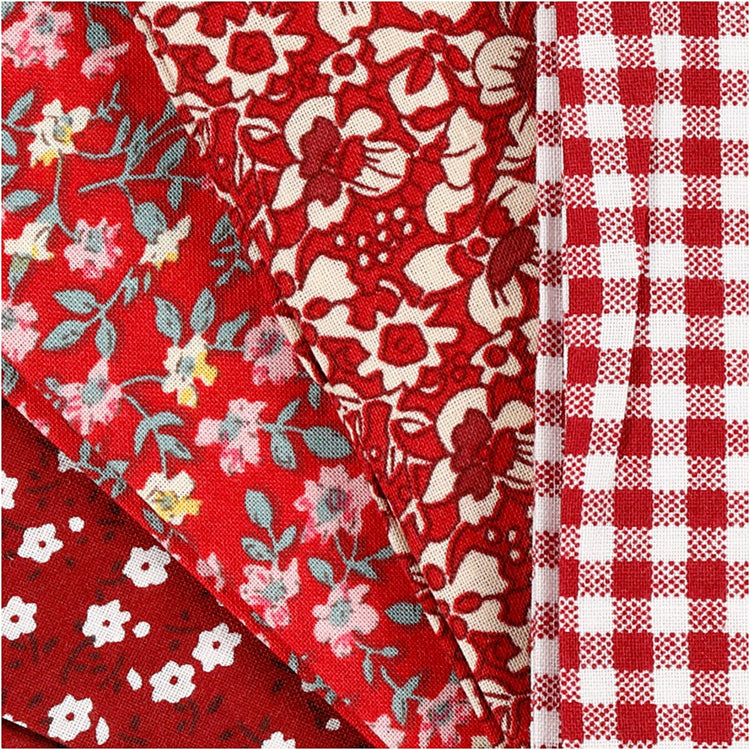Creativ company patchwork stof rood 45x55cm, 4st.
