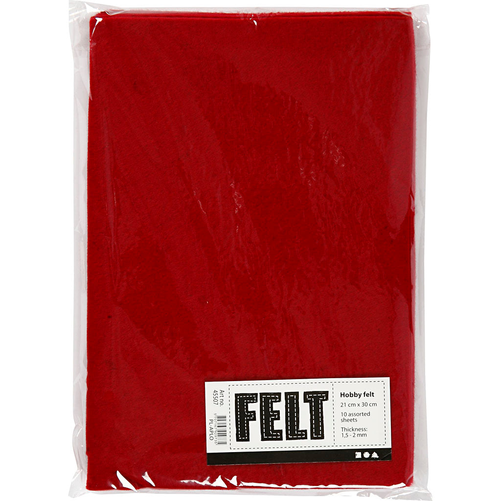Hobby Felt, Antique Red, A4, 10 Foglio