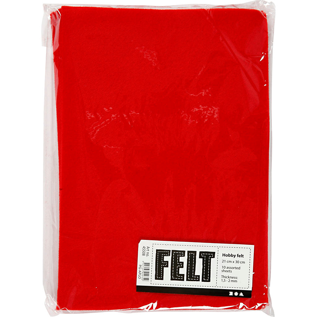 Creativ company hobbyvilt, rood, a4, 10 vel